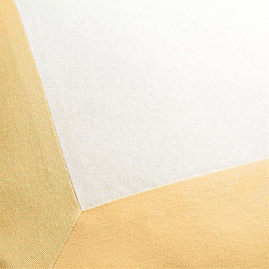 Legacy Border Organic Cotton Monogrammable 20"x20" Lemon Sorbet Yellow Throw Pillow with Down-Alternative Insert