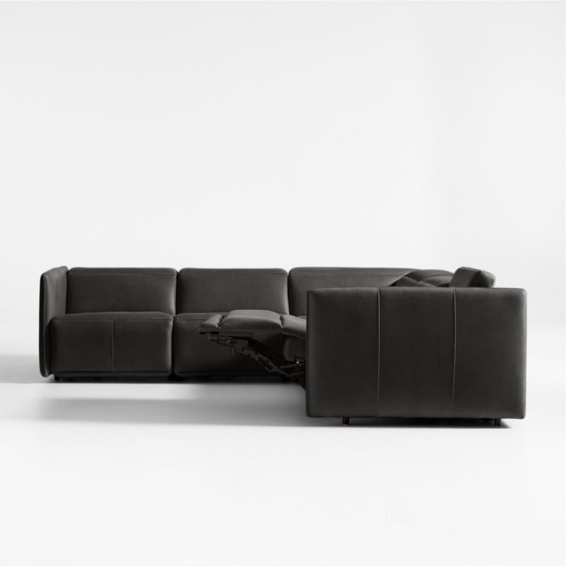 Leisure Power Recliner Leather 5-Piece Sectional Sofa - image 5 of 11