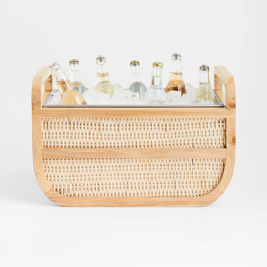 Leland Rattan Beverage Tub + Reviews | Crate & Barrel