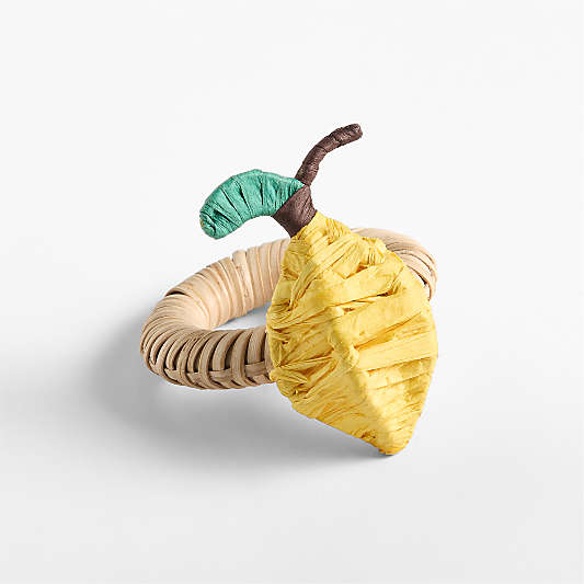 Lemon Rattan Napkin Ring