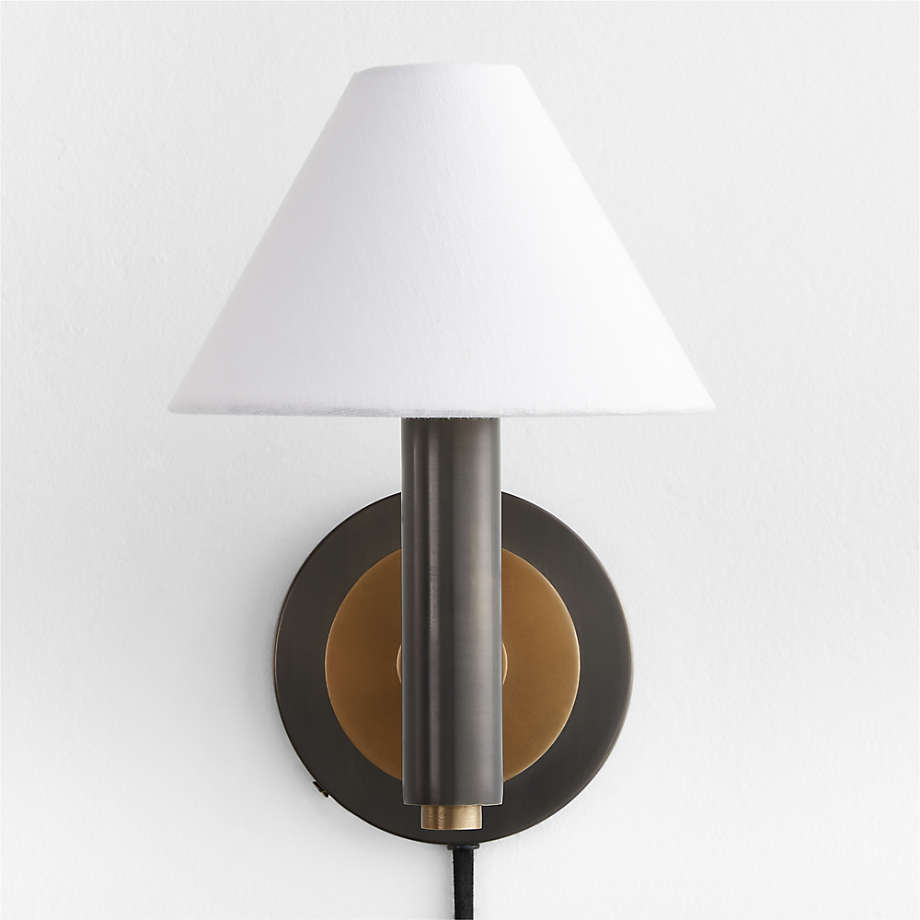 Lempicka Steel SingleLight Plug In Wall Sconce + Reviews Crate