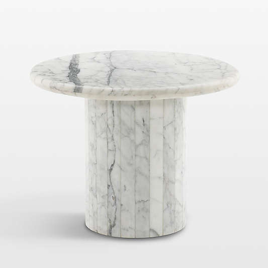 Leni White Calacatta Marble 23" End Table