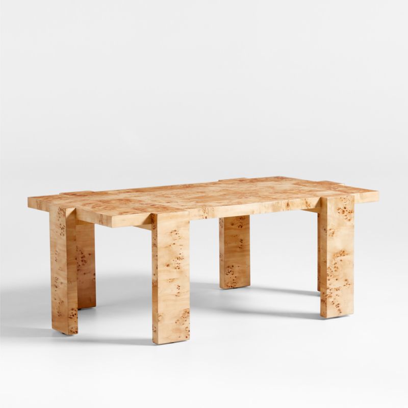 Leon Natural Burl Wood 48" Rectangular Coffee Table