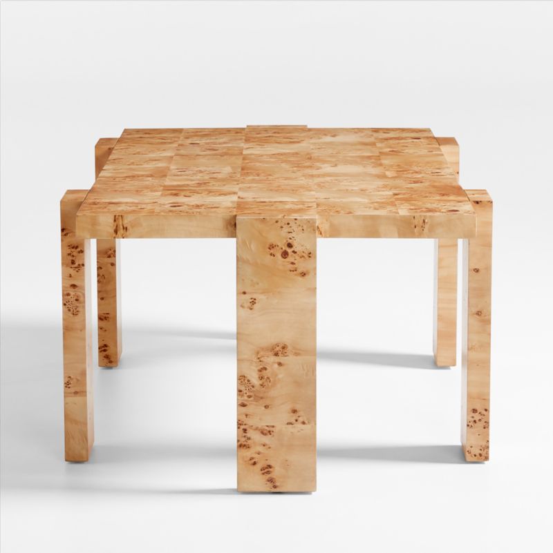 Leon Natural Burl Wood 48" Rectangular Coffee Table