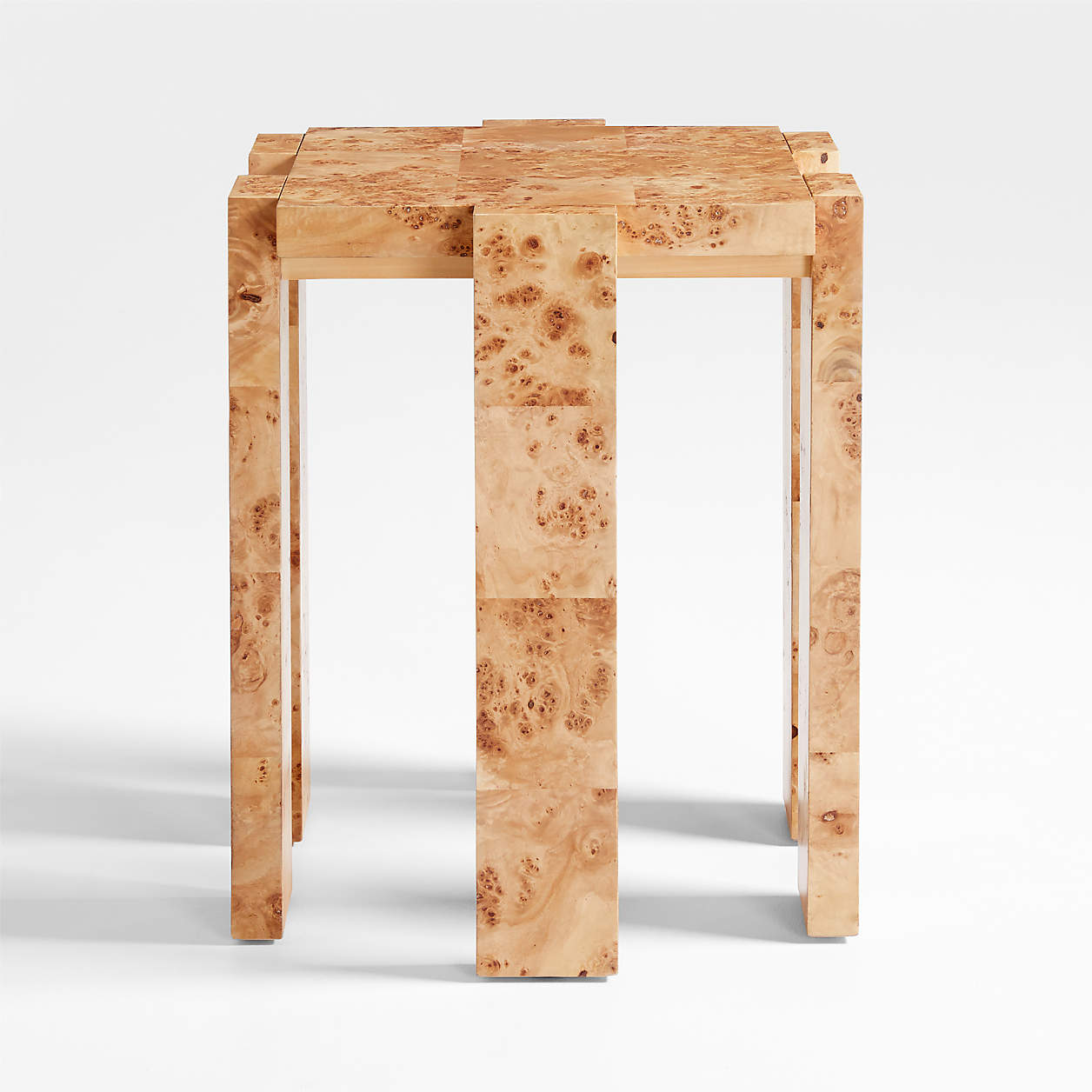Leon Burl Wood Side Table | Crate & Barrel
