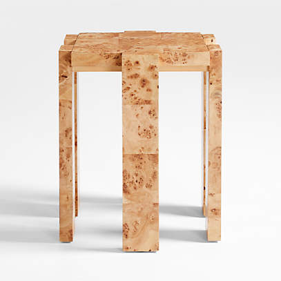 Leon Burl Wood Side Table Crate Barrel, Burl Wood Accent Table