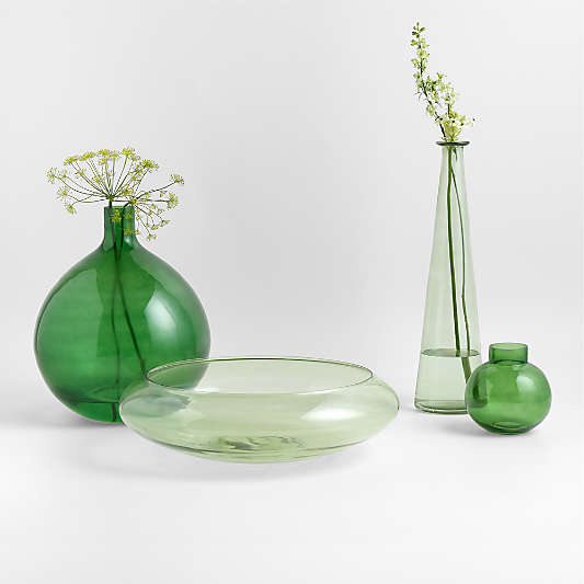 Leone Tall Green Glass Vase 22"