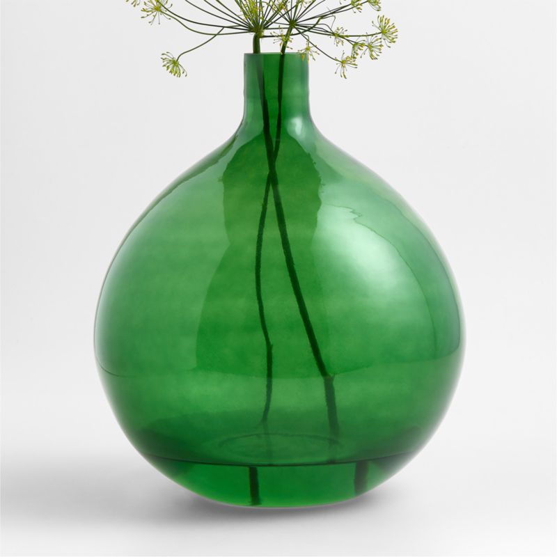 Leone Round Green Glass Vase 17" - image 0 of 5