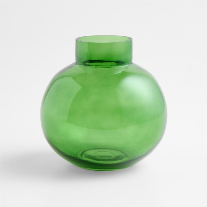 Leone Small Green Glass Vase 7" - image 3 of 5