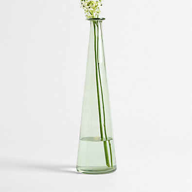 View Leone Tall Green Glass Vase 22" details