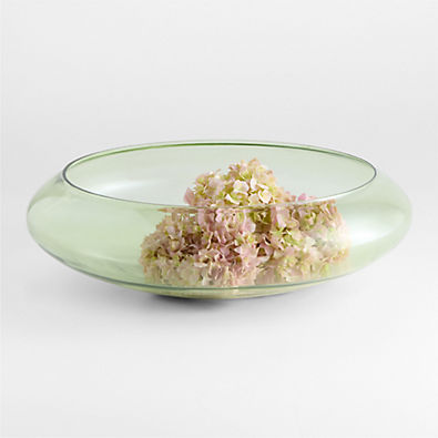 View Leone Green Glass Centerpiece Bowl 21" details
