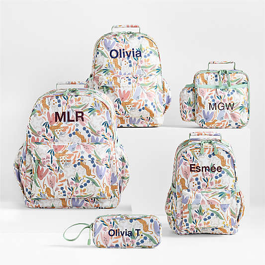 Leopard Floral Kids Backpacks and Lunch Box