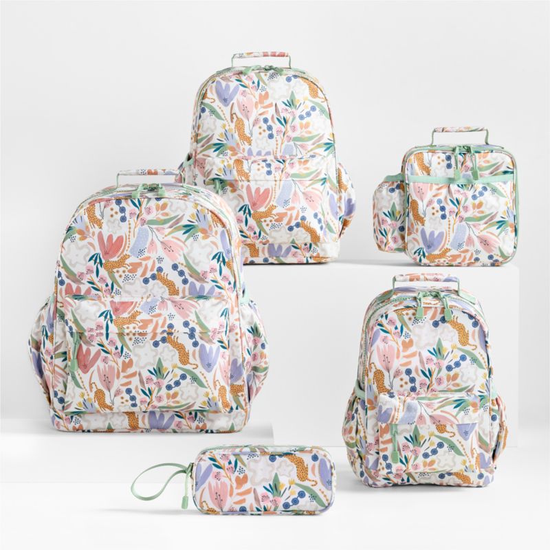 Leopard Floral Kids Backpacks and Lunch Box Crate Kids