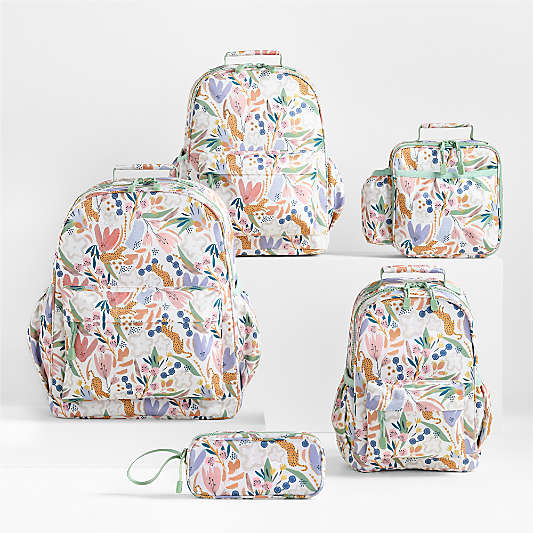 Leopard Floral Kids Backpacks and Lunch Box