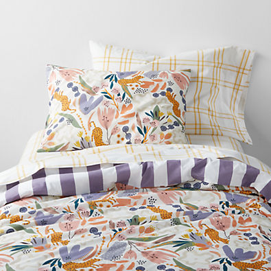 View Leopard Floral Organic Cotton Kids Full/Queen Duvet Cover details