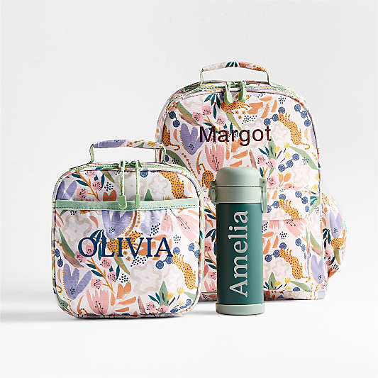Leopard Floral Kids Backpack Bundle
