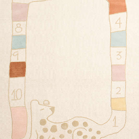 Leopard Hopscotch Wool Kids Area Rug