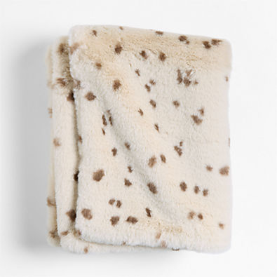 View Leopard Print Faux Fur Baby Stroller Blanket details