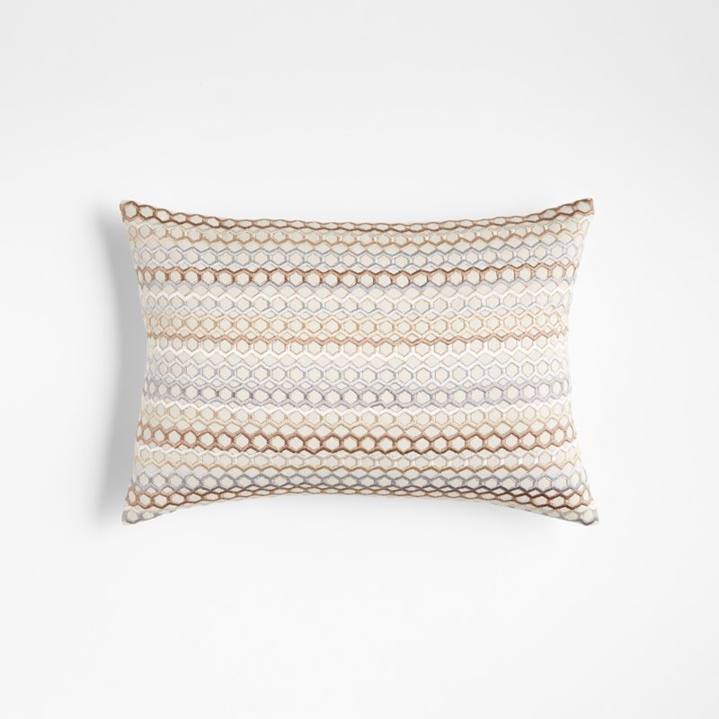 Lesha 18"x12" Pure Cashmere Embroidered Throw Pillow with FeatherDown