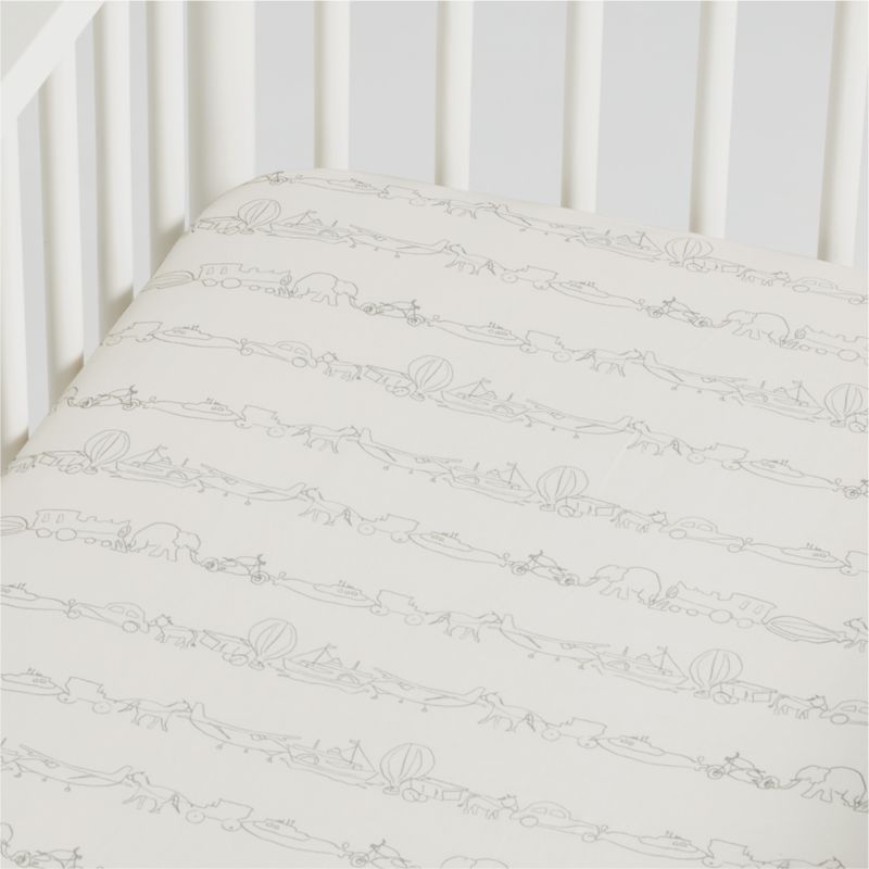 Let's Go Organic Cotton Baby Crib Fitted Sheet by Leanne Ford