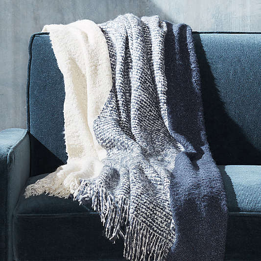 Letti 70"x40" Slate Fringe Throw