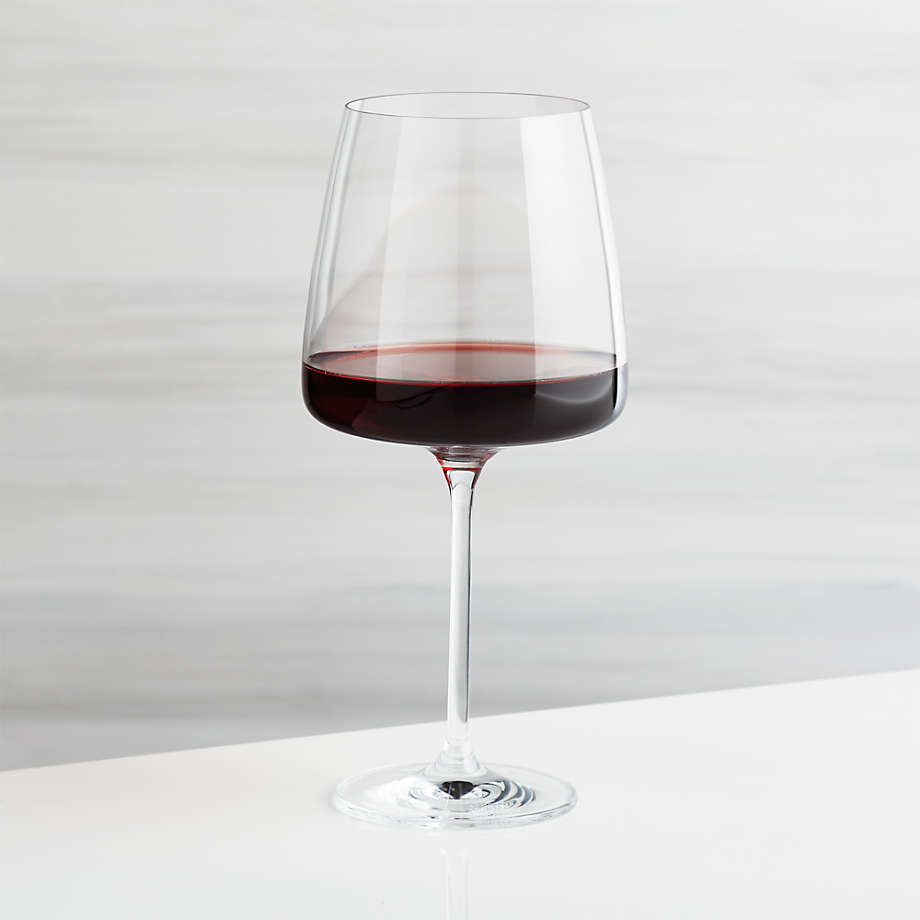 Large Square Wine Glasses Set of 4 Crystal,17oz Clear Cylinder
