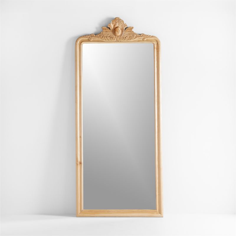 Levon Natural Carved Wood Floor Mirror by Leanne Ford 40.5"x93.25" - image 6 of 7