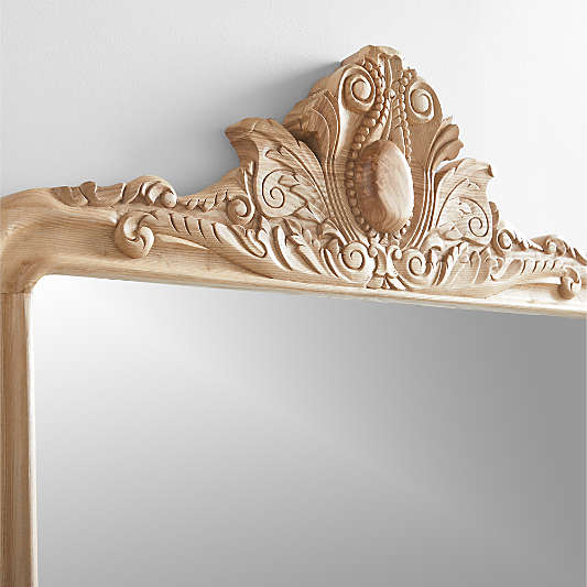 Levon Natural Carved Wood Floor Mirror by Leanne Ford 40.5"x93.25"