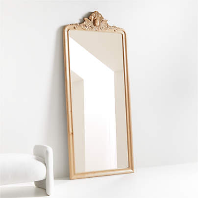 Levon Natural Carved Wood Floor Mirror by Leanne Ford 40.5"x93.25"