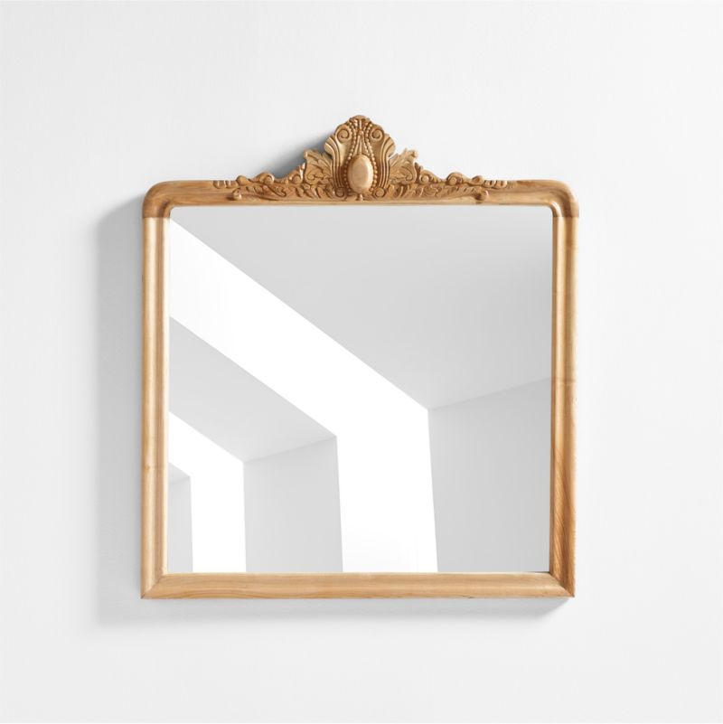 Levon Natural Carved Wood Wall Mirror by Leanne Ford