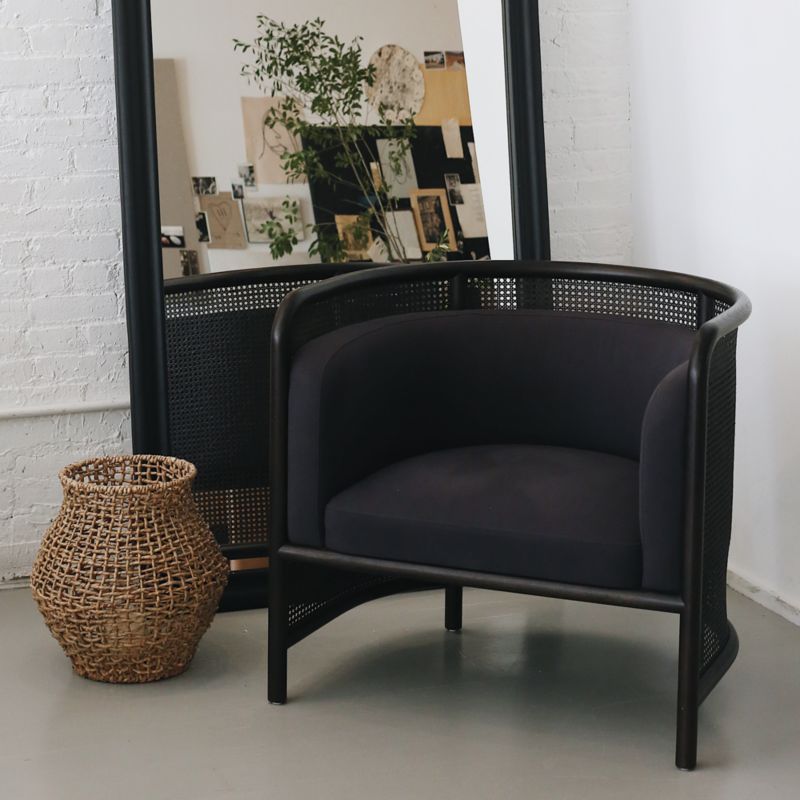 Fields Cane Back Charcoal Accent Chair - image 5 of 10