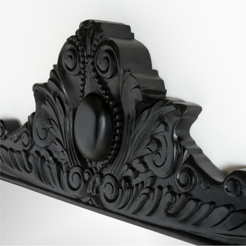 Levon Black Carved Wood Wide Floor Mirror by Leanne Ford