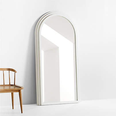 Lewes White Plaster Floor Mirror 40"x76"