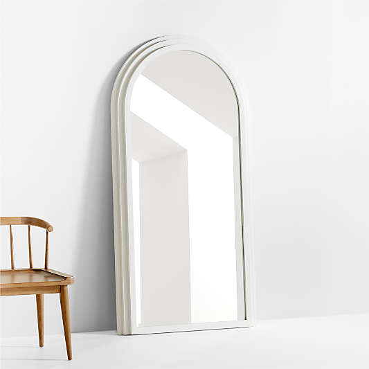 Lewes White Plaster Floor Mirror 40"x76"