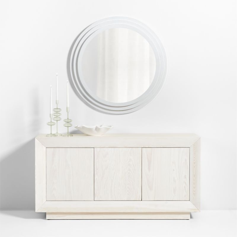 Lewes White Plaster Wall Mirror 40" - image 2 of 4