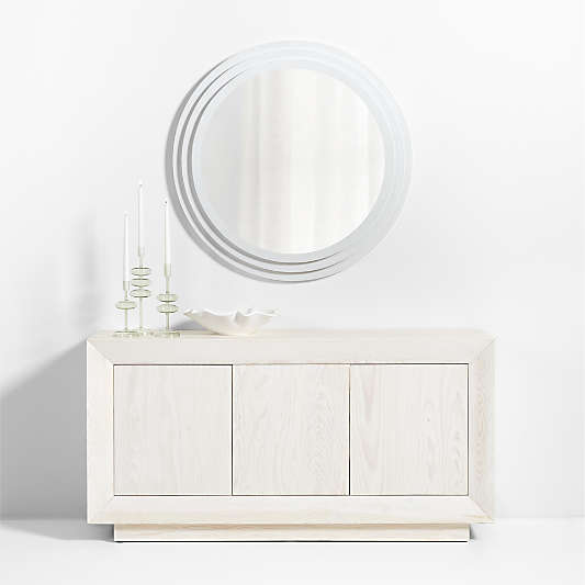 Lewes White Plaster Wall Mirror 40"