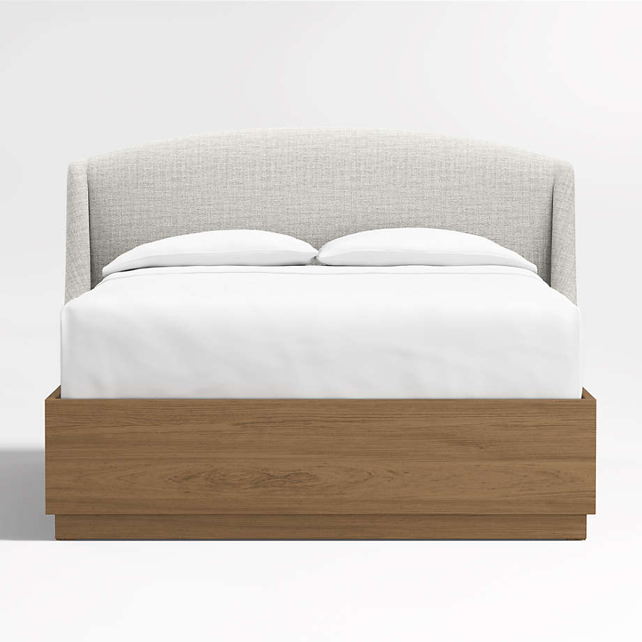 Lafayette 48" Weave Mist Grey Upholstered Queen Headboard with Batten