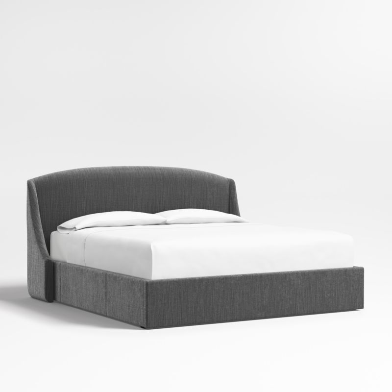 Lafayette 48" Charcoal Grey King Upholstered Headboard with Storage Bed Base - image 0 of 7