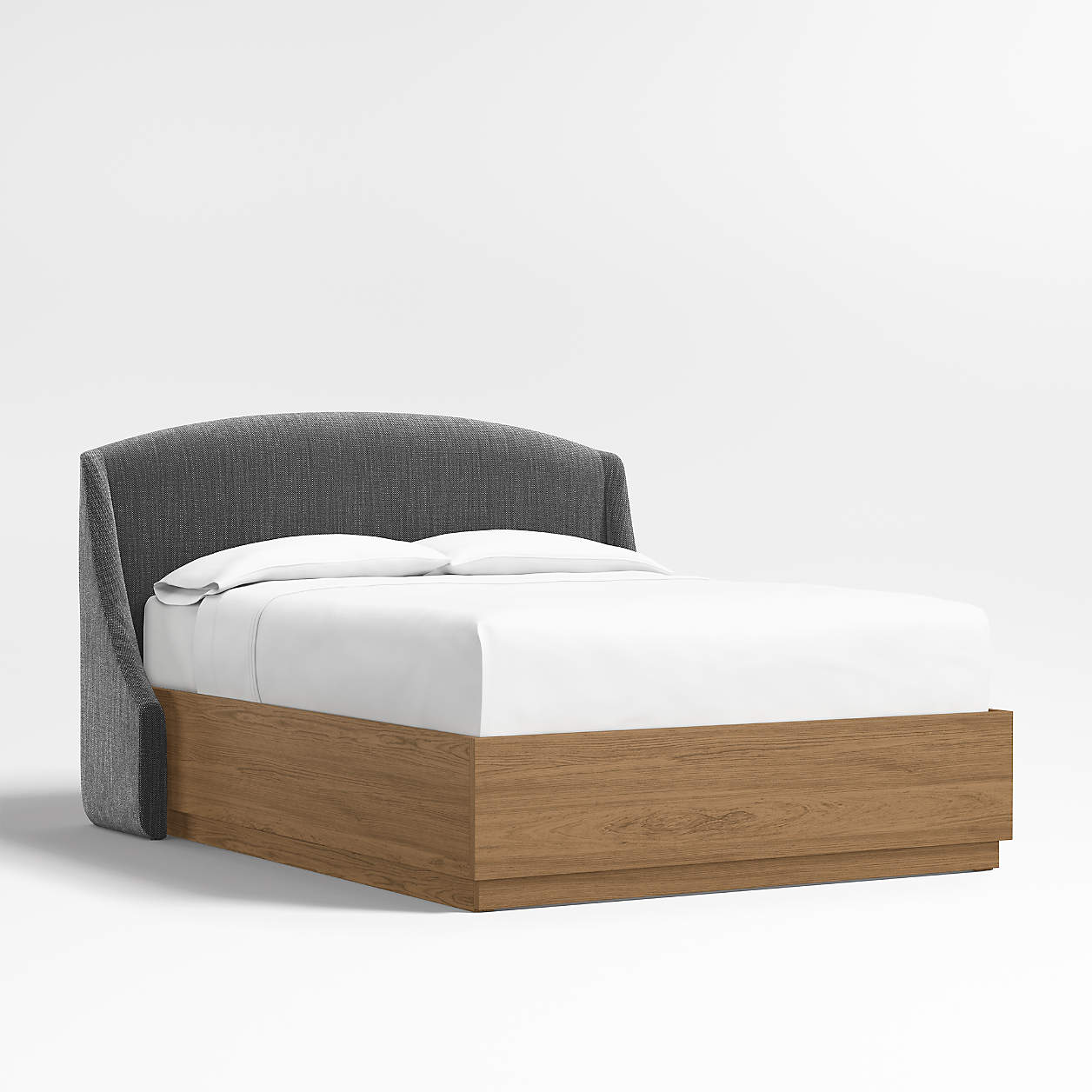 Lafayette 48" Weave Charcoal Grey Upholstered Queen Headboard with