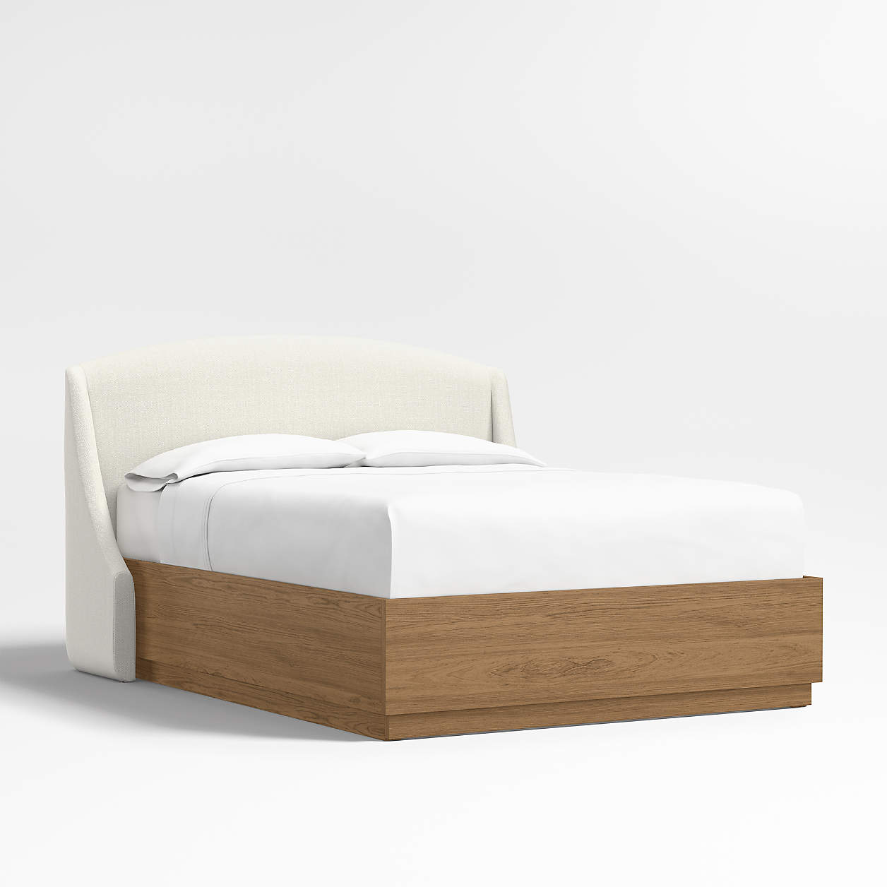 Lafayette 48" Weave Ivory Upholstered Queen Headboard with Batten Brown