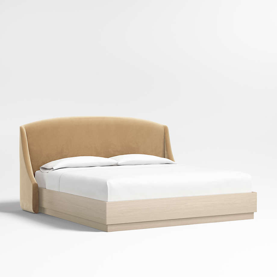 Lafayette 48" Velvet Camel Brown Upholstered King Headboard with Batten