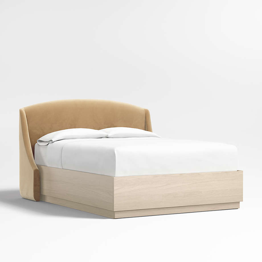 Lafayette 48" Velvet Camel Brown Upholstered Queen Headboard with