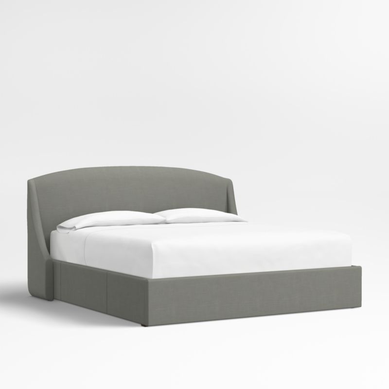 Lafayette 48" Graphite Grey King Upholstered Headboard with Storage Bed Base - image 0 of 7