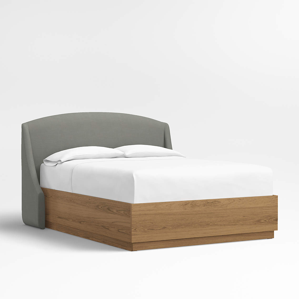 Lafayette 48" Linen Graphite Grey Upholstered Queen Headboard with