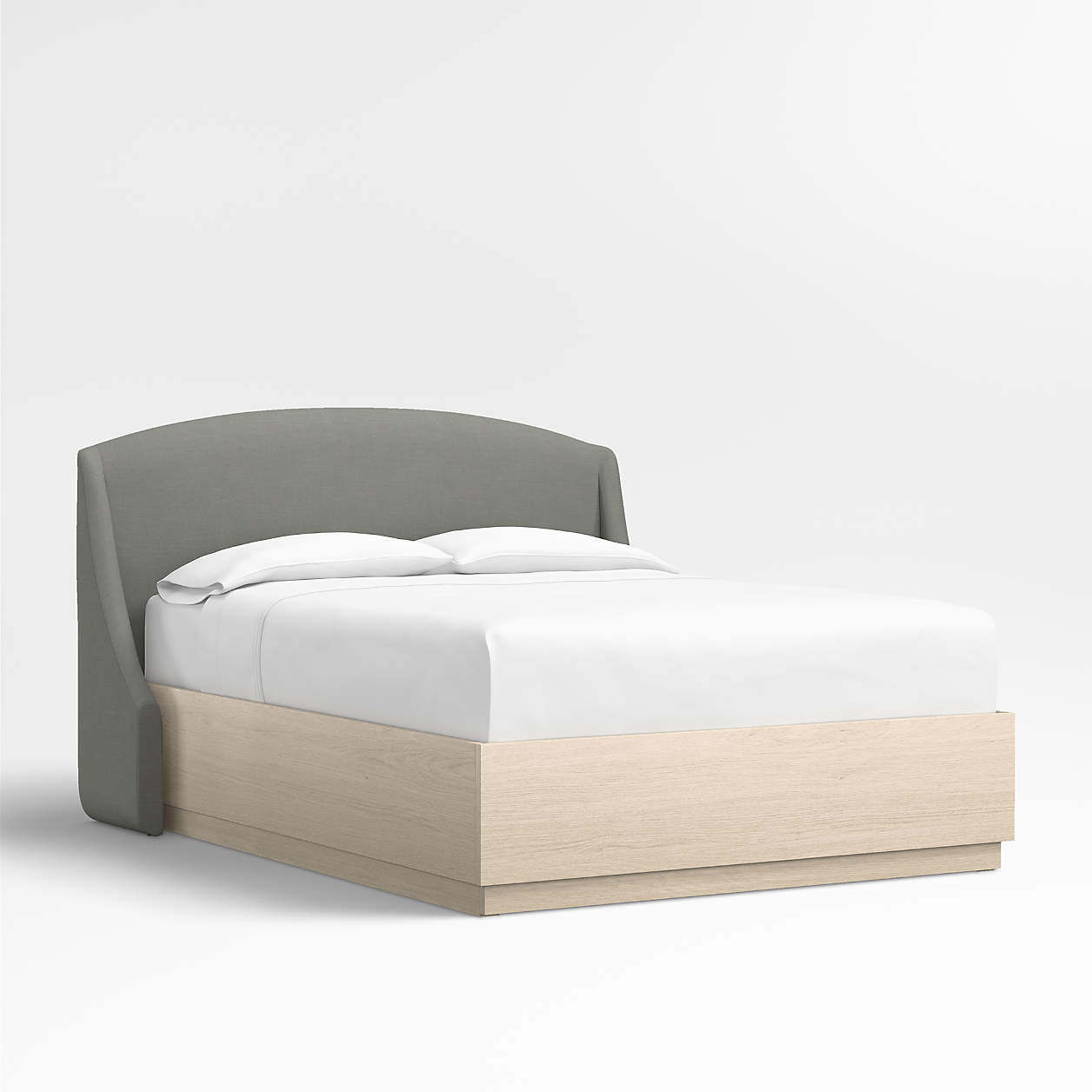 Lafayette 48" Linen Graphite Grey Upholstered Queen Headboard with