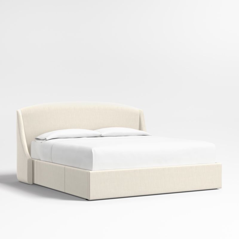 Lafayette 48" Ivory Upholstered King Headboard with Storage Bed Base - image 0 of 6