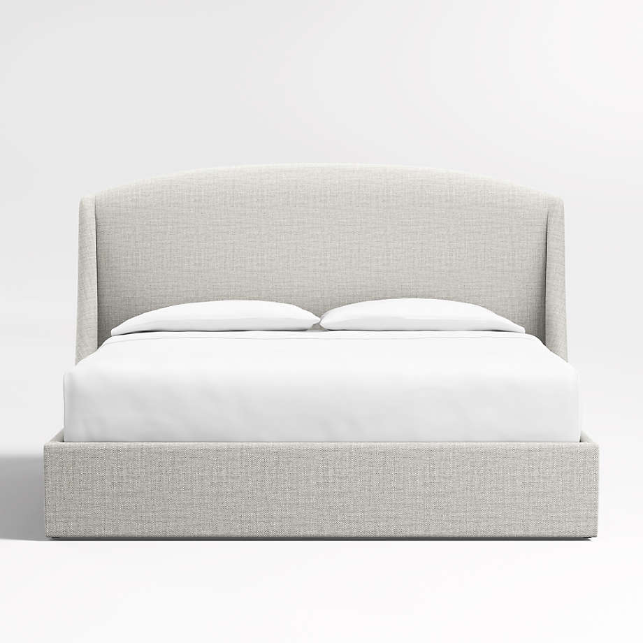 Lafayette 56" Weave Mist Grey Upholstered King Headboard with Storage