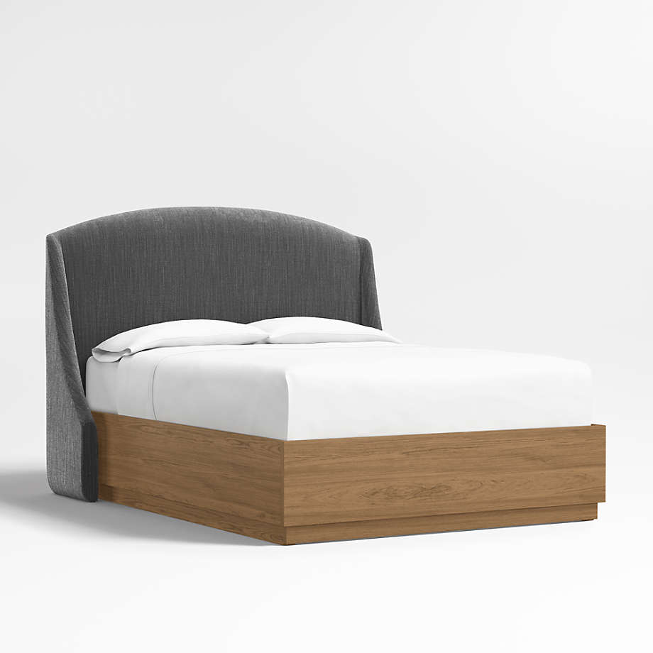 Lafayette 56" Weave Charcoal Grey Upholstered Queen Headboard with