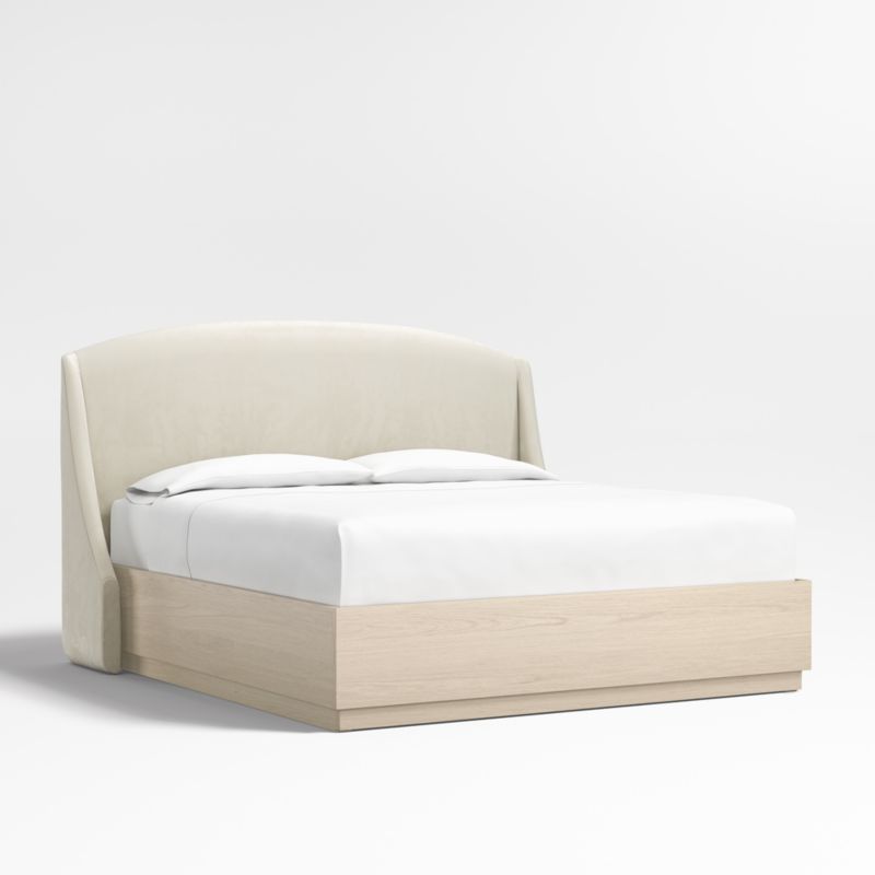 Lafayette 56" Beige Upholstered King Headboard with Storage Bed Base - image 3 of 6