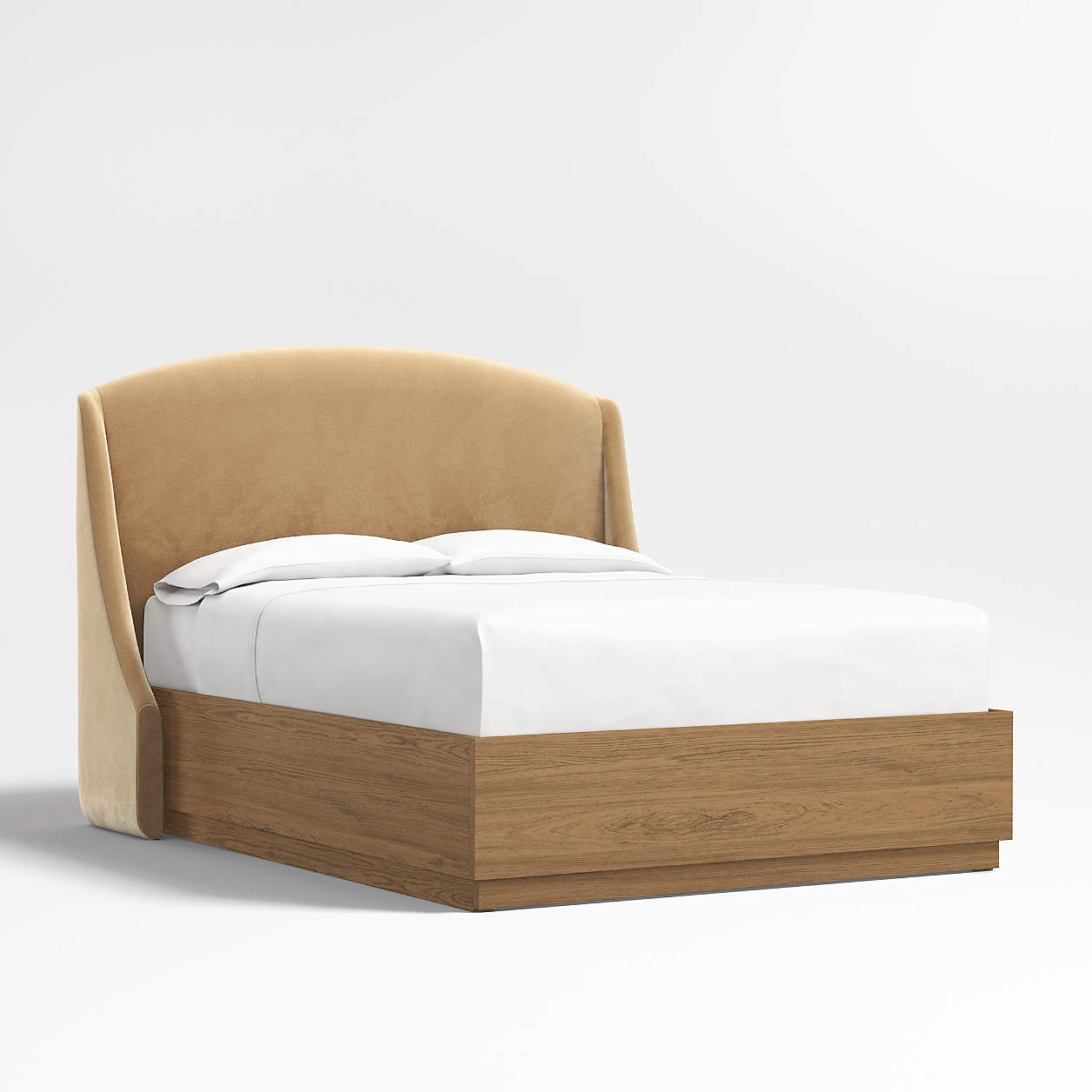 Lafayette 56" Velvet Camel Brown Upholstered Queen Headboard with